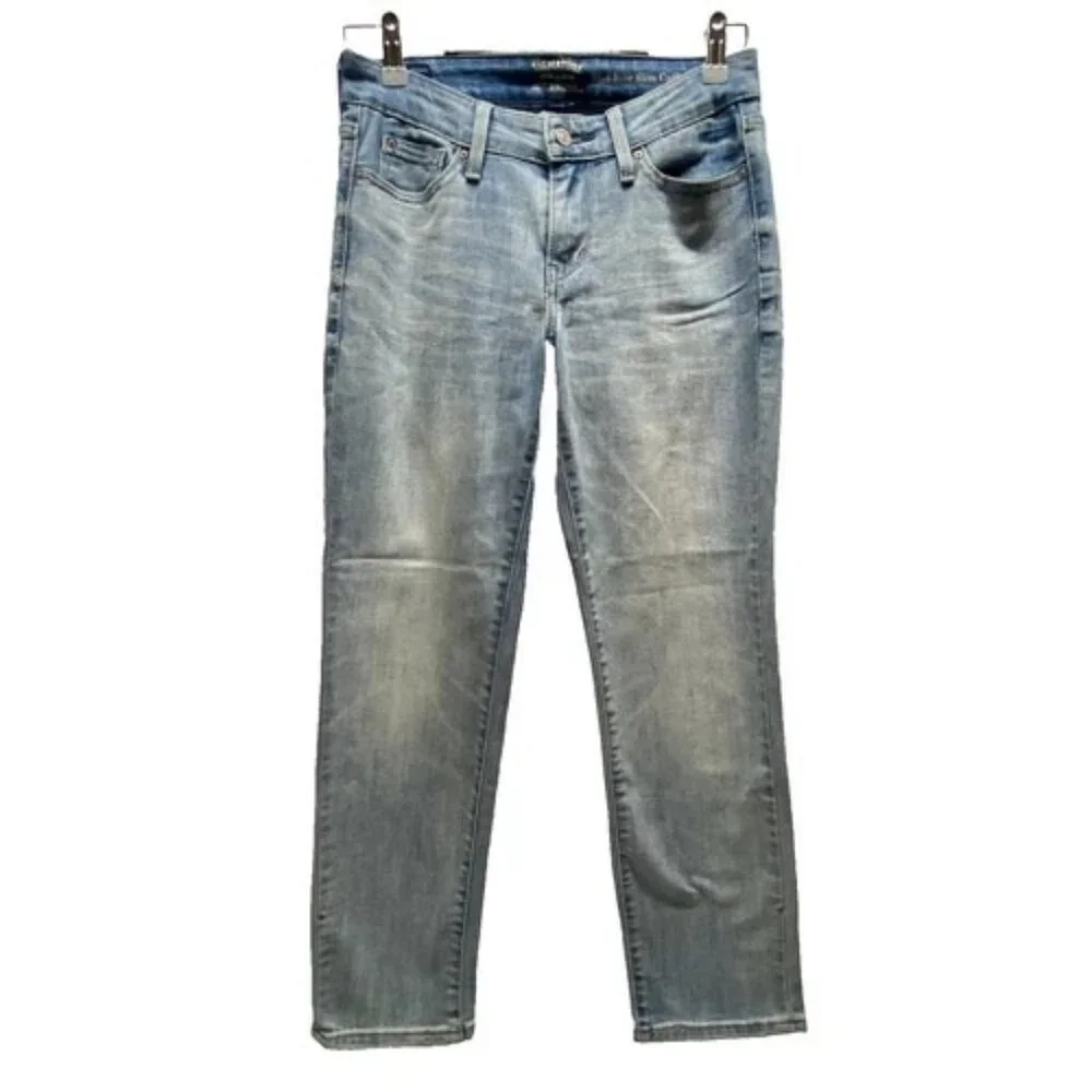 Levi's Strauss Jeans Women's 26 Light Blue Fade Levi Mid Rise Slim Cuff Denim GC